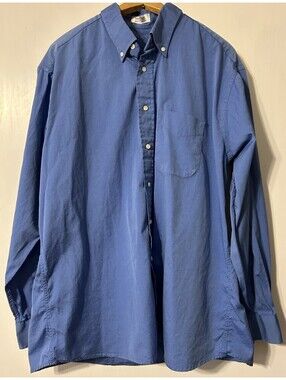 TTX Pinpoint  Imported Cotton  button up long sleeve men's size 17 1/2-36 BLUE